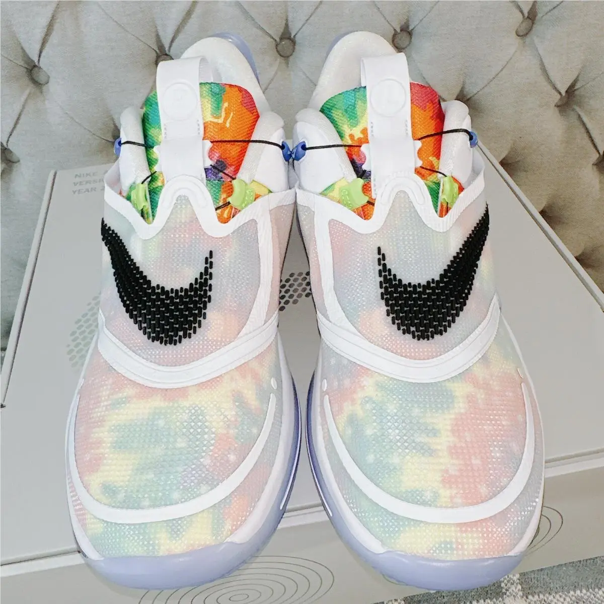 Nike shoes - Nike Adapt BB 2.0 - Adapt - BQ5397-100 - White Blue Tie Dye, Manufacturer: White/Black-Multi-Color (UPC: 193658812252) 11