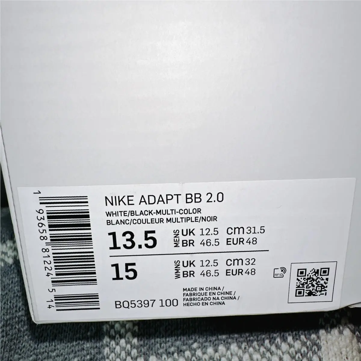 Nike shoes - Nike Adapt BB 2.0 - Adapt - BQ5397-100 - White Blue Tie Dye, Manufacturer: White/Black-Multi-Color (UPC: 193658812252) 14
