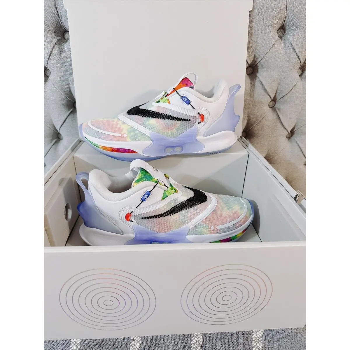 Nike shoes - Nike Adapt BB 2.0 - Adapt - BQ5397-100 - White Blue Tie Dye, Manufacturer: White/Black-Multi-Color (UPC: 193658812252) 0