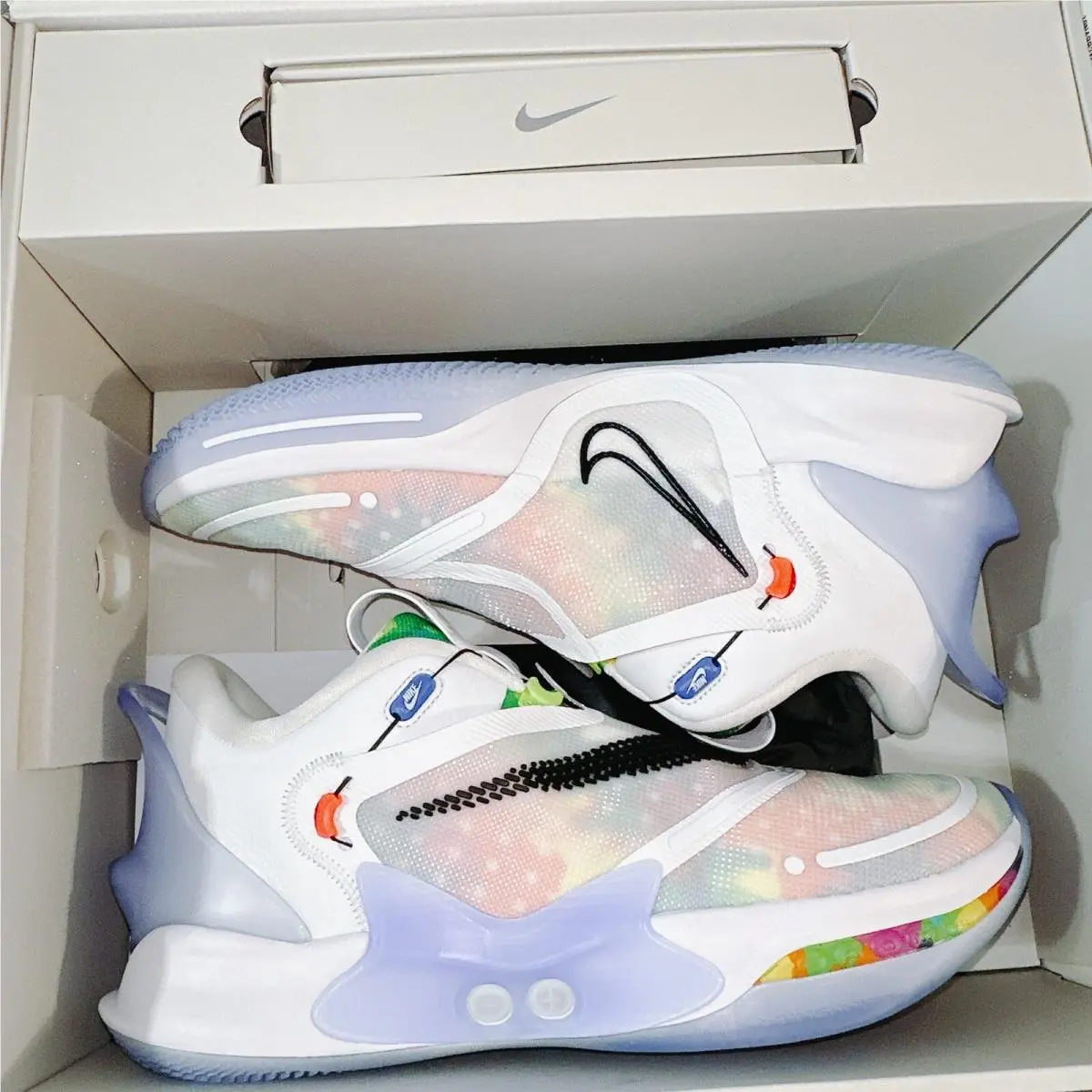 Nike shoes - Nike Adapt BB 2.0 - Adapt - BQ5397-100 - White Blue Tie Dye, Manufacturer: White/Black-Multi-Color (UPC: 193658812252) 19