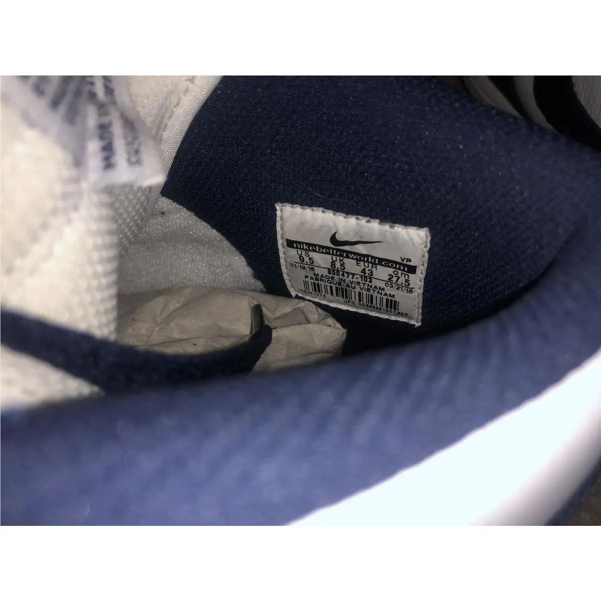Nike shoes - Nike Dunk - Dunk - DD1399-104 - Blue, Manufacturer: White/Midnight Navy (UPC: 0195238789480) 3