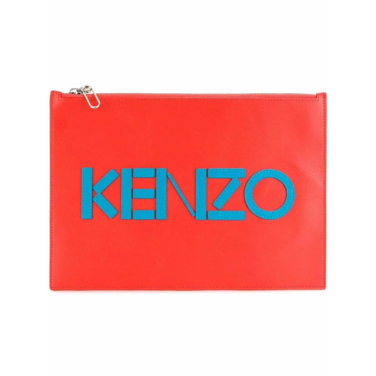 Kenzo Logo Colorblock Clutch Bag Red