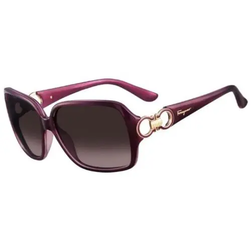 Salvatore Ferragamo Plum Crystal Accent Designer Sunglasses-made In Italy-nwt