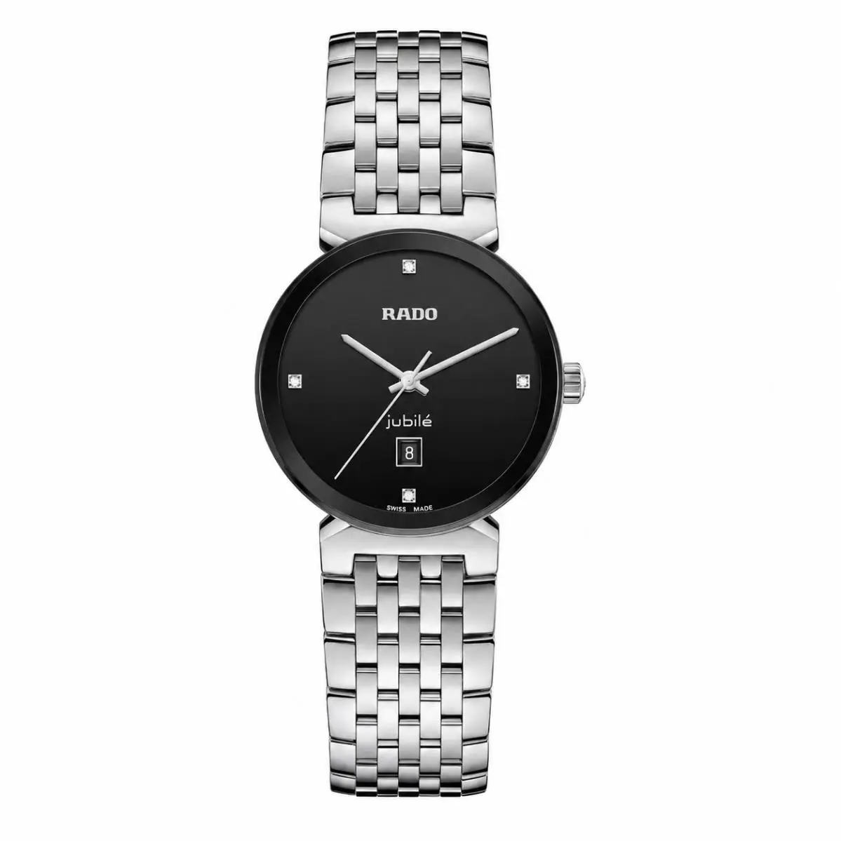 Florence Diamonds Black Dial Ladies Watch Jubile R48913713 by Rado