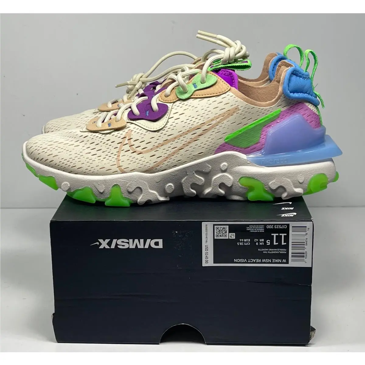 Womens React Vision Fossil Vachetta Tan CI7523 200 Size 11.5 by Nike