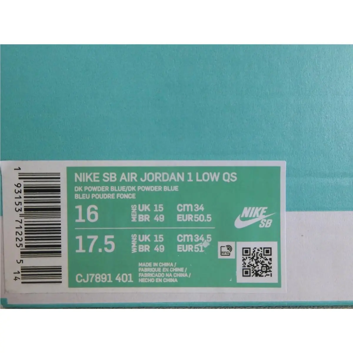 Nike shoes - Air Jordan 1 Low - Air Low - CJ7891-401 - Blue (UPC: 193153712255) 6