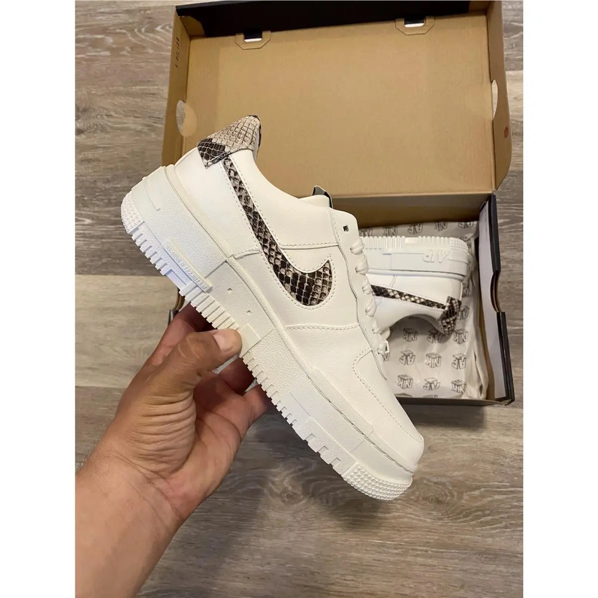 Nike shoes - Nike Air Force 1 Pixel SE - CV8481-101 - White-Desert Sand-College Grey (UPC: 0194502203967) 6