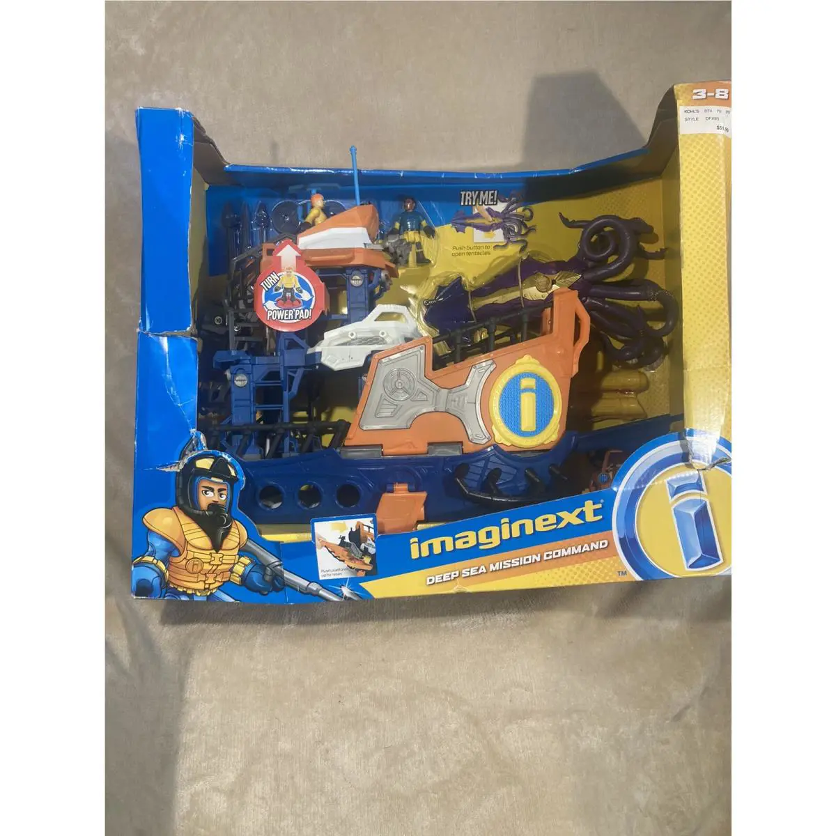 Imaginext Ocean Adventure Deep Sea Mission Command Boat Action Figure Playset