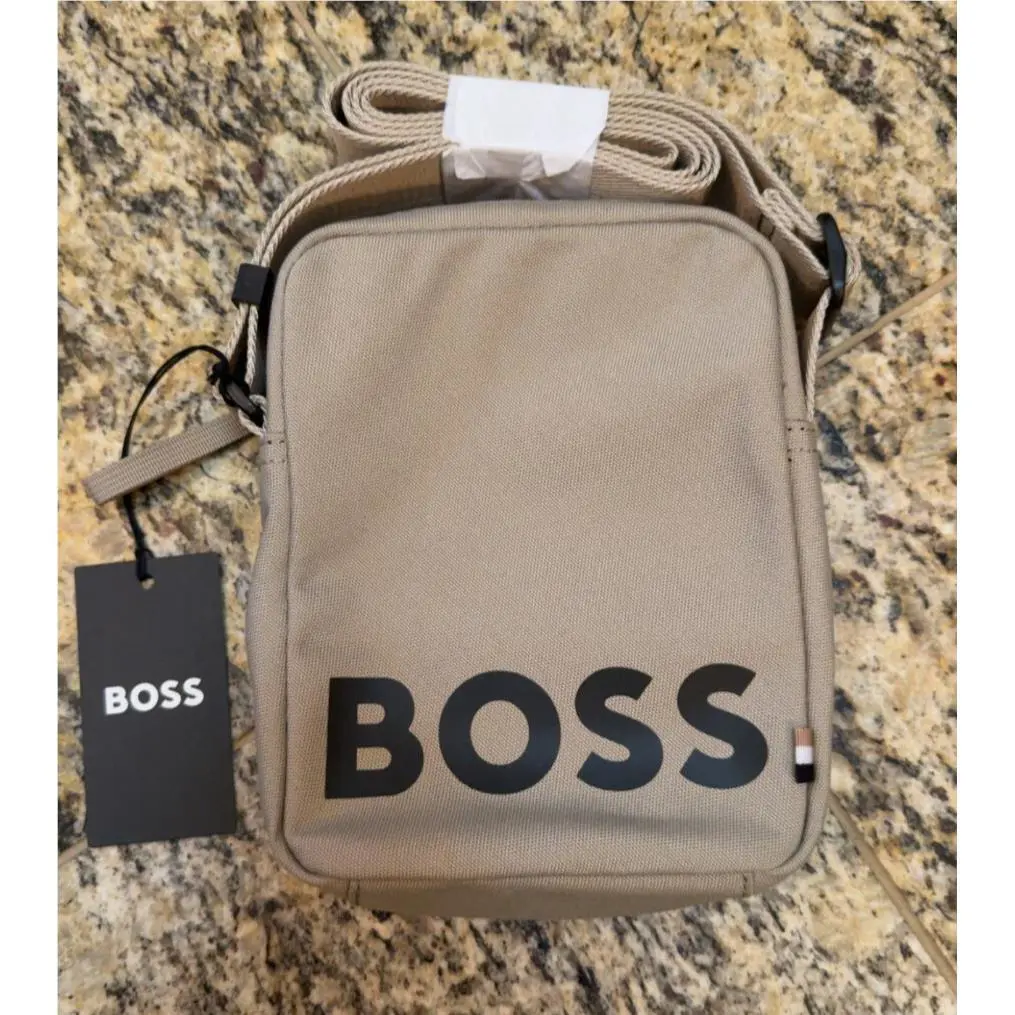 Hugo Boss Pixel_ou_s Zip Shoulder Crossbody Bag Beige 5049470