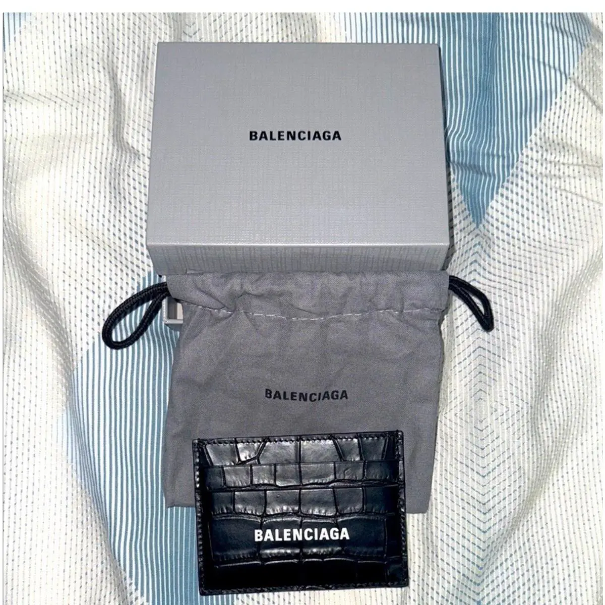 Balenciaga Mens Black Design Credit Card Holder