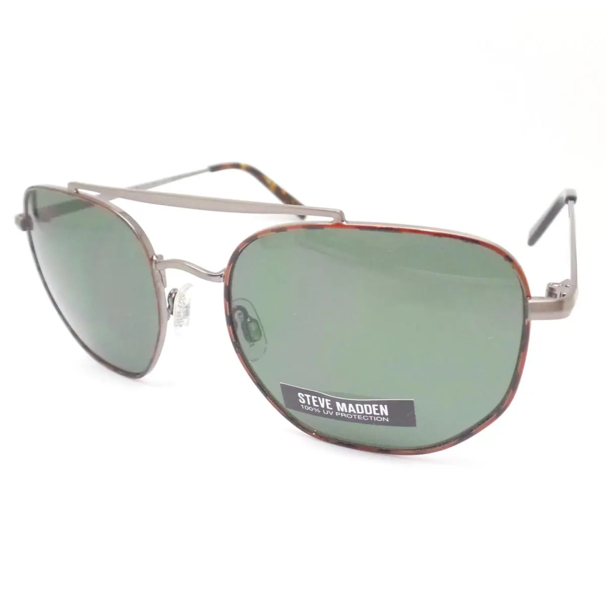 Steve Madden Cutler Pewter Tortoise Green 54mm Sunglasses