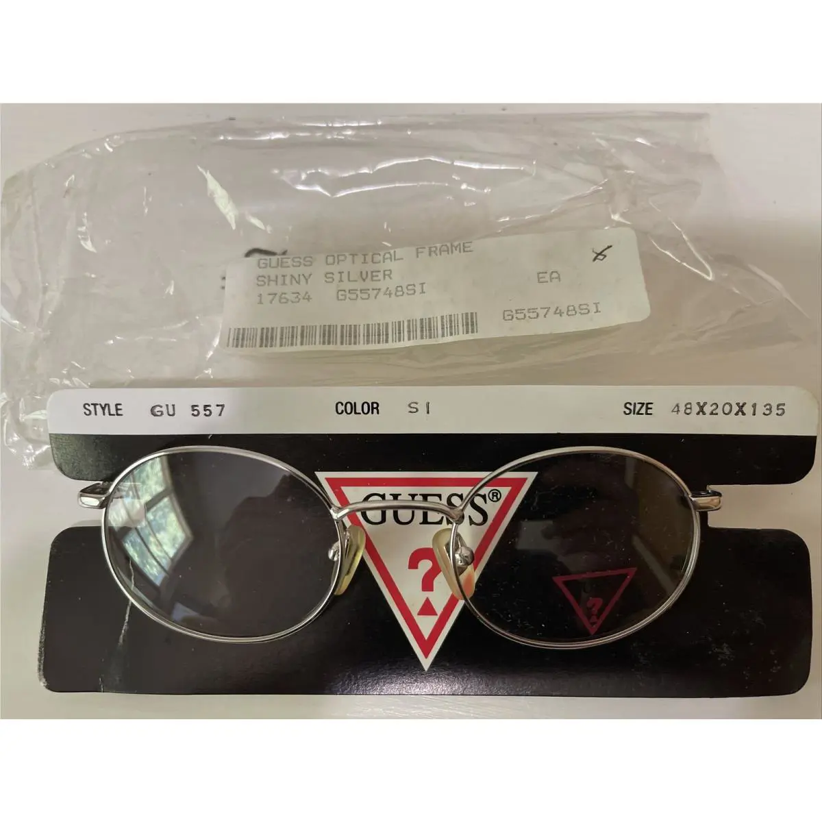 Guess Eyeglasses Frame GU557 Shiny Silver 48-20-135