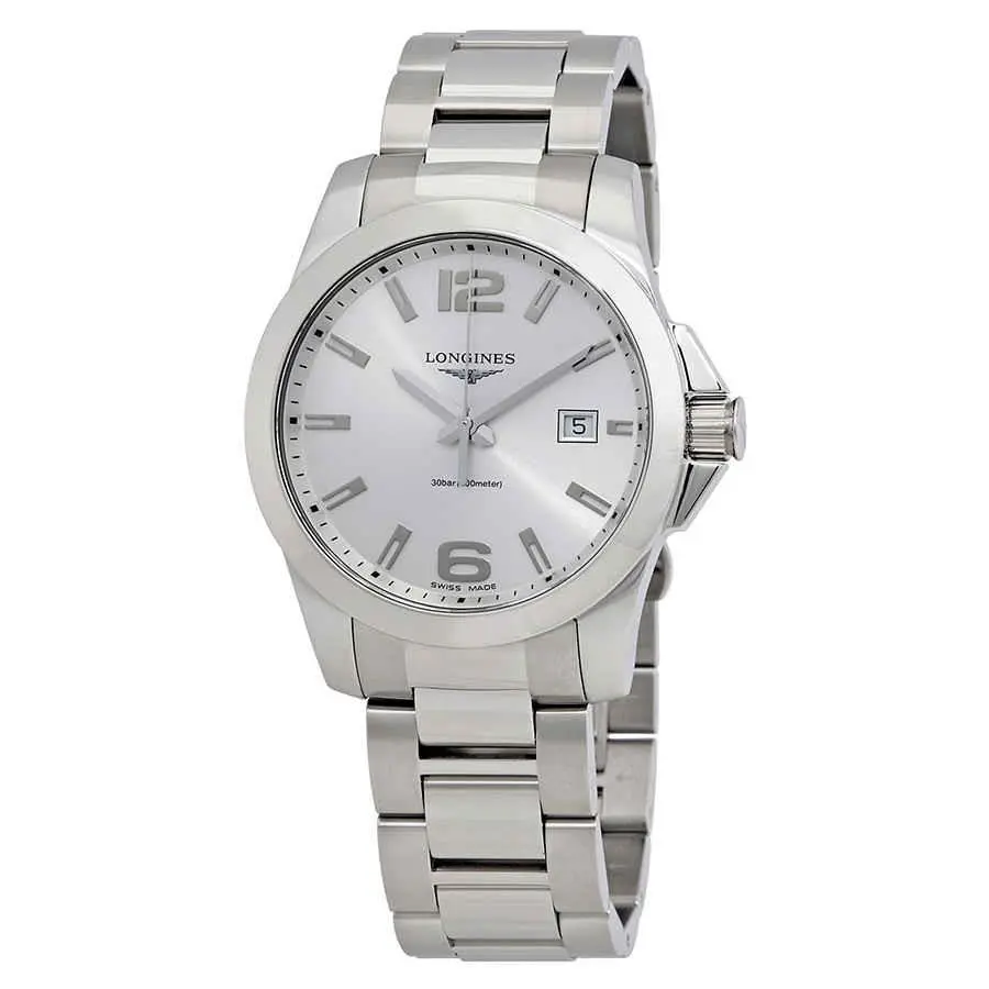 Conquest Quartz Silver Dial Stainless Men`s Watch L3.759.4.76.6 by Longines