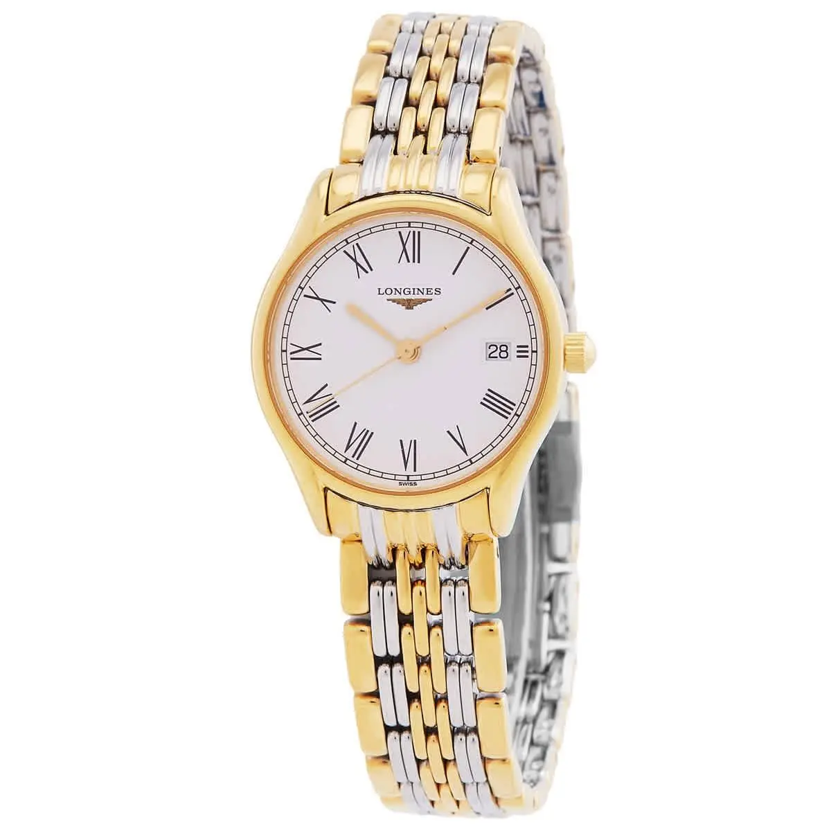Longines Lyre Quartz White Dial Ladies Watch L4.259.2.11.7 - Dial: White, Band: Two-tone (Silver-tone and Yellow Gold-tone), Bezel: Silver-tone