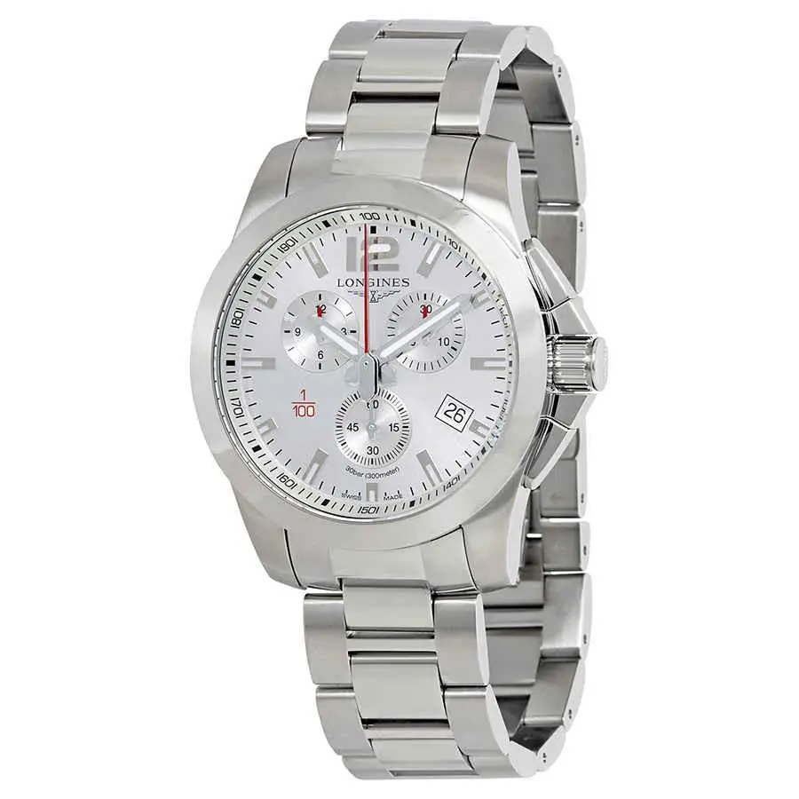 Conquest Chronograph Silver Dial Men`s Watch L38004766 by Longines