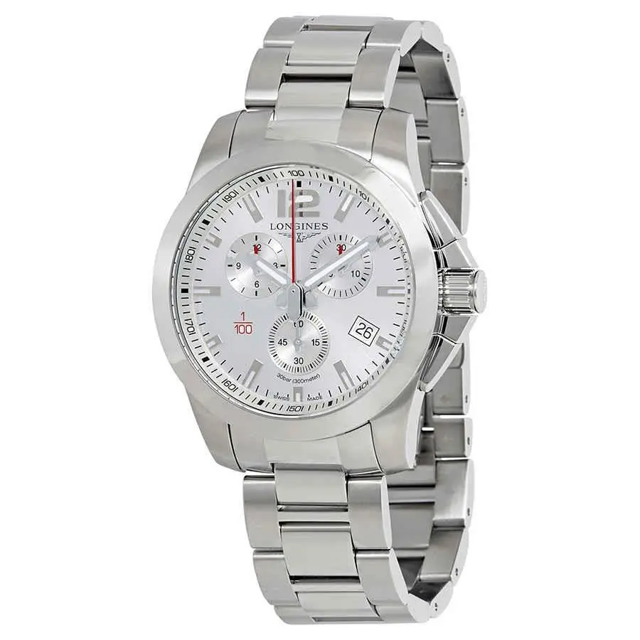 Longines Conquest Chronograph Silver Dial Men`s Watch L38004766