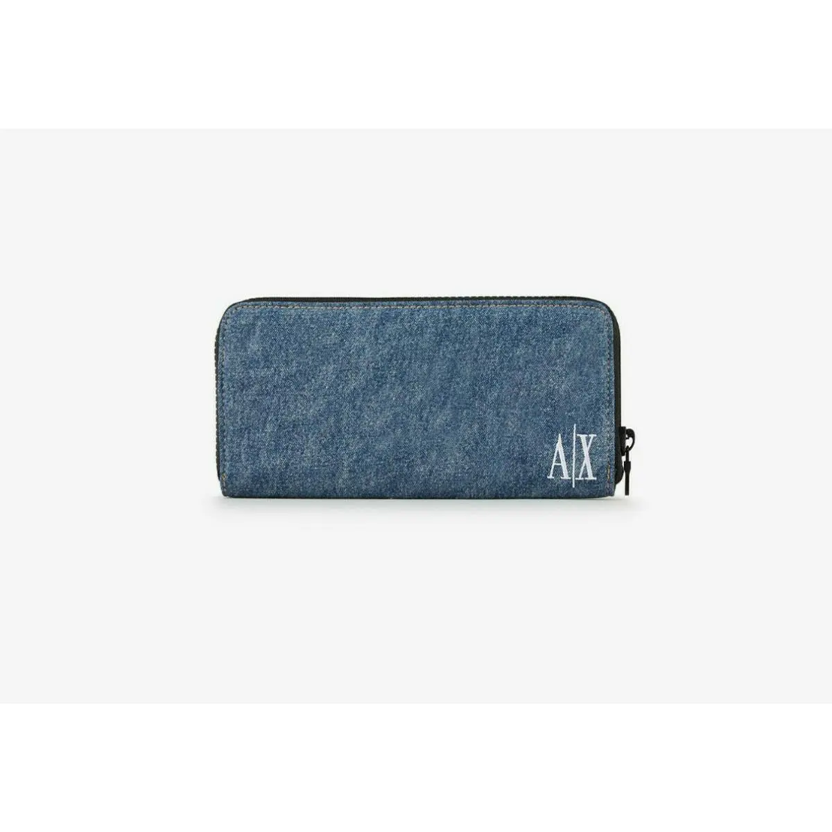A X Armani Exchange Unisex Wallet with Zip and Log-color: Blue