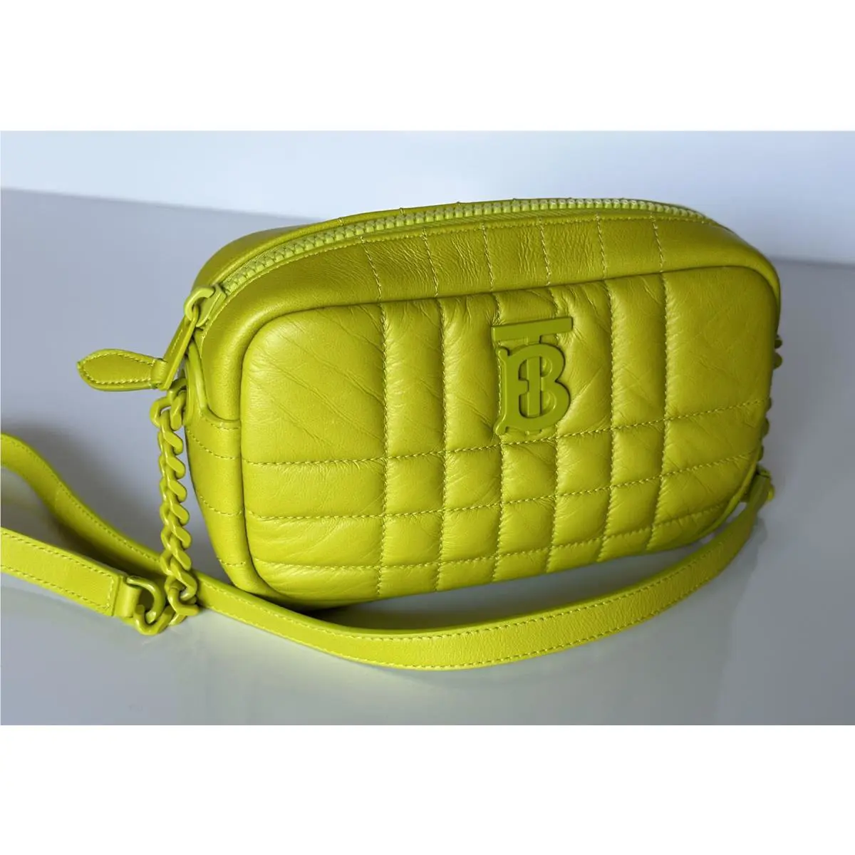 Burberry Lola TB Leather Vivid Lime Small Shoulder Bag 8052246 Italy