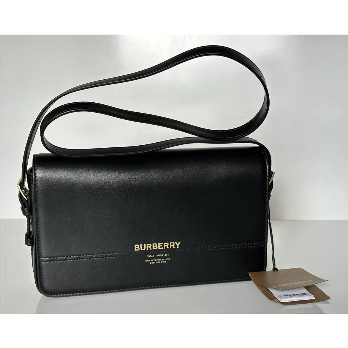 Burberry Grace Mini Leather Cross Body Bag Black 80670901 Made in Italy