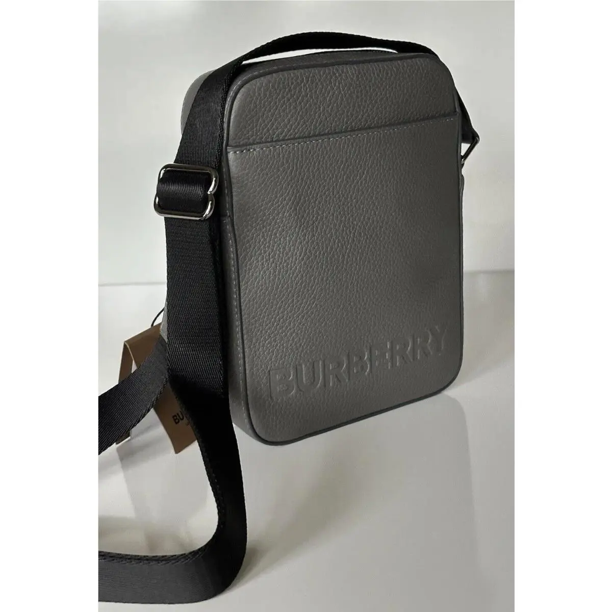 Burberry Men`s Thornton Leather Crossbody Bag Charcoal Grey 80528901