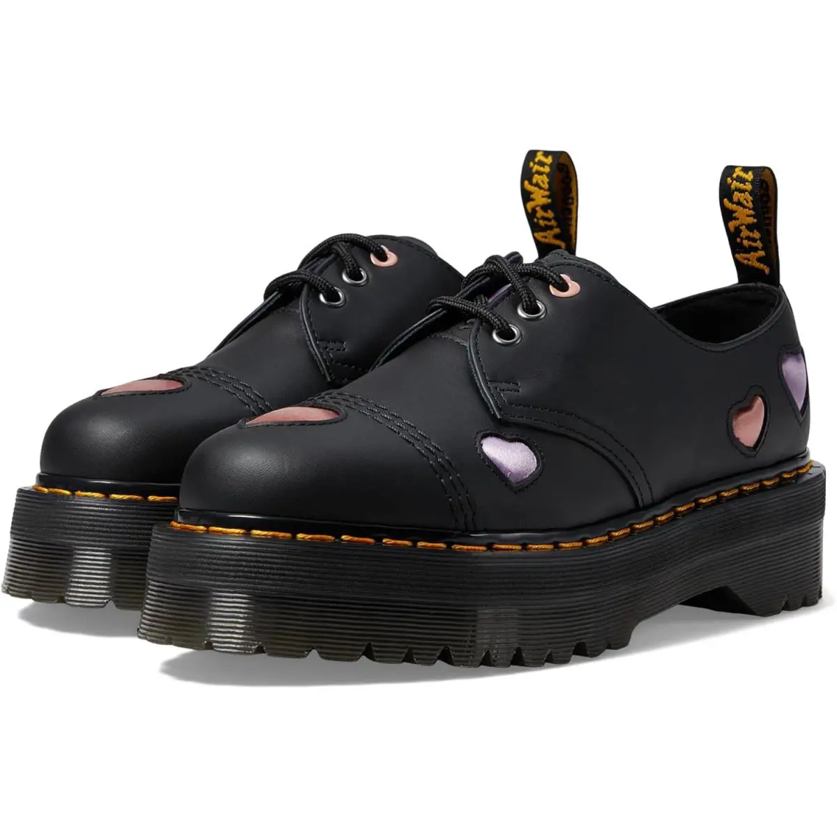 Dr. Martens Women`s 1461 Quad Heart Leather Platform Shoe