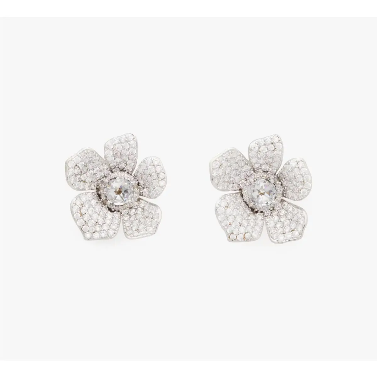 New York Poppy Power Statement Stud Earrings Women`s Silver ERK2031 by Kate Spade