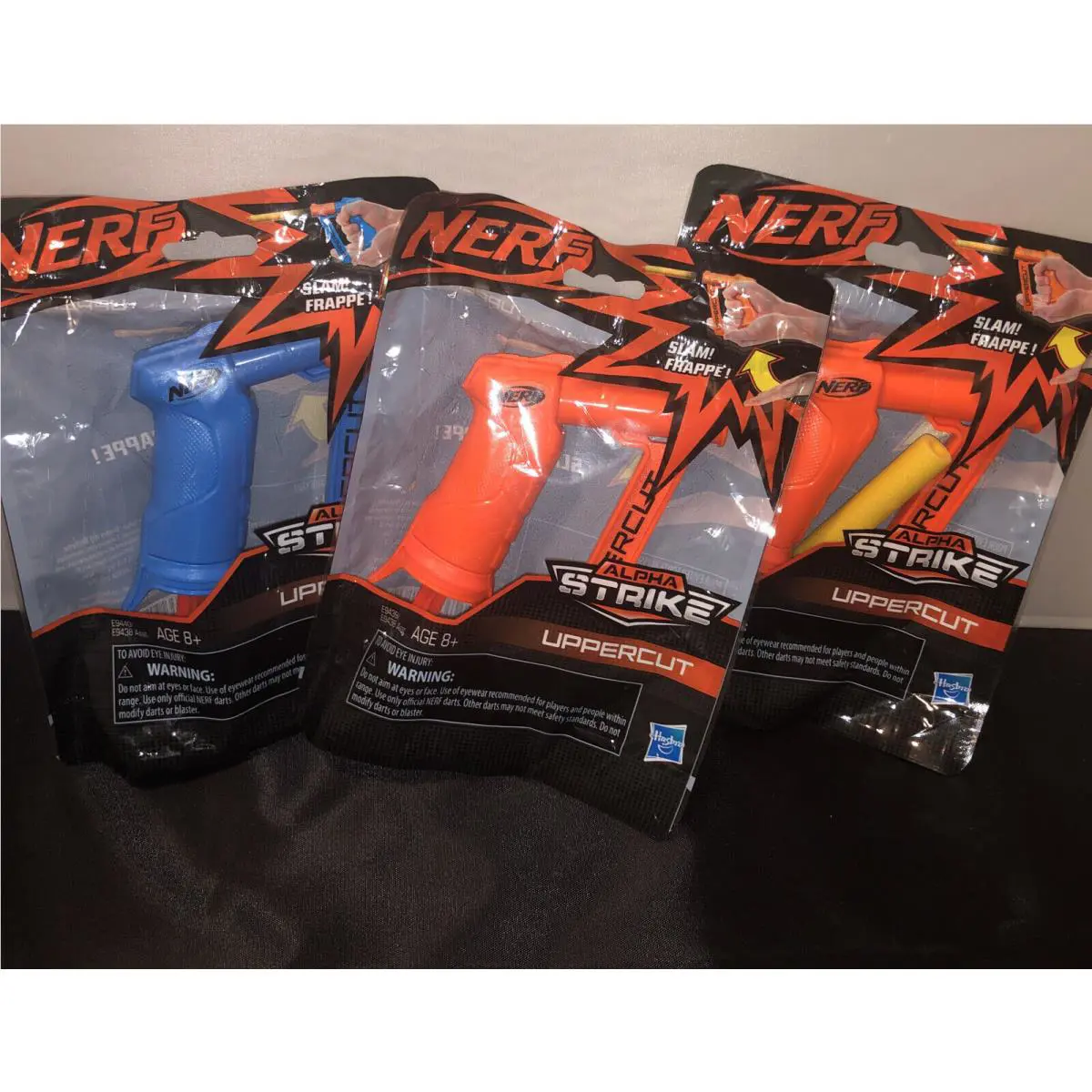 Hasbro Nerf Alpha Strike Uppercut Slam Party Pack of 3 Orange Blue