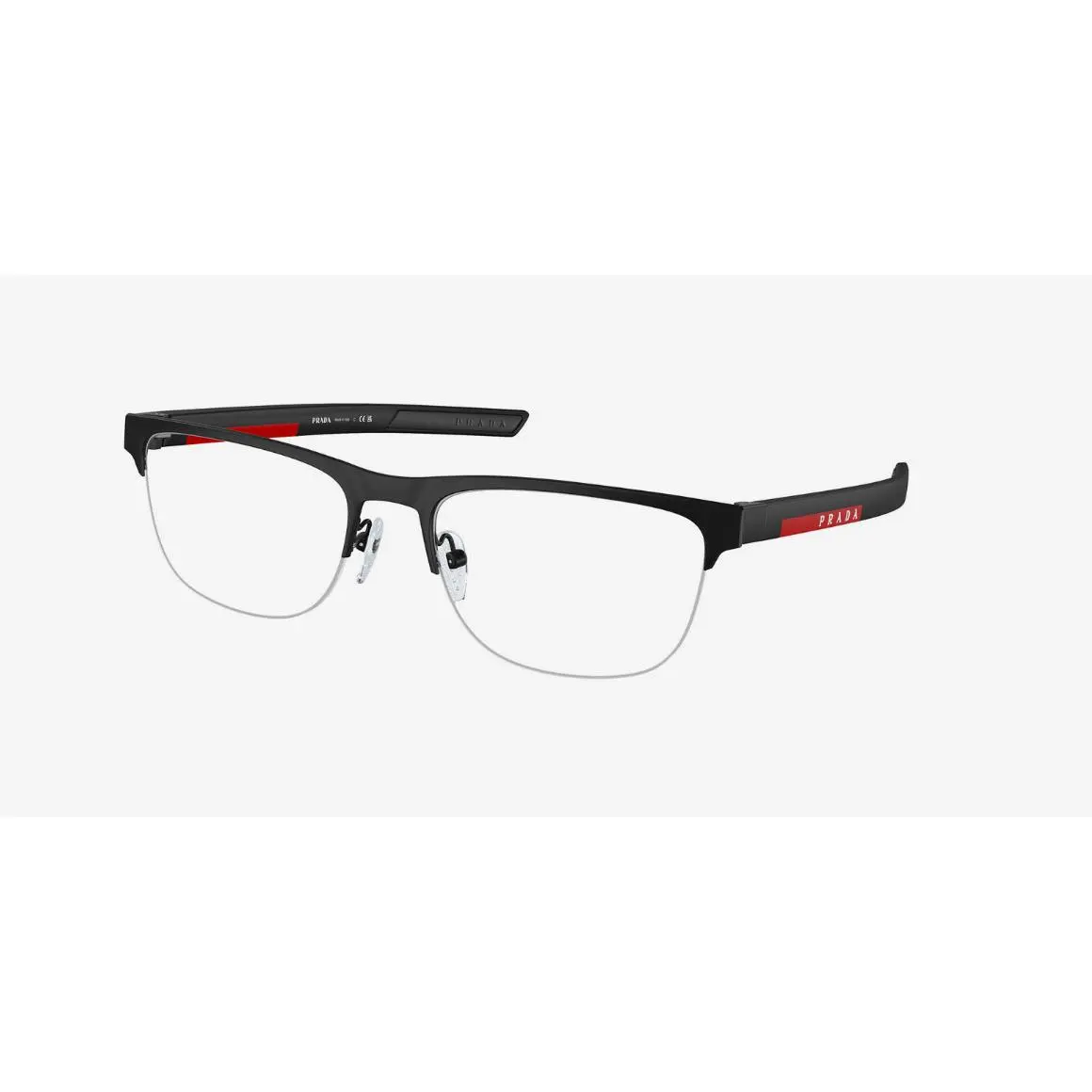 Prada Linea Rossa Eyewear PS51QV 1BO1O1 55 Matte Black Half Rim Frmae
