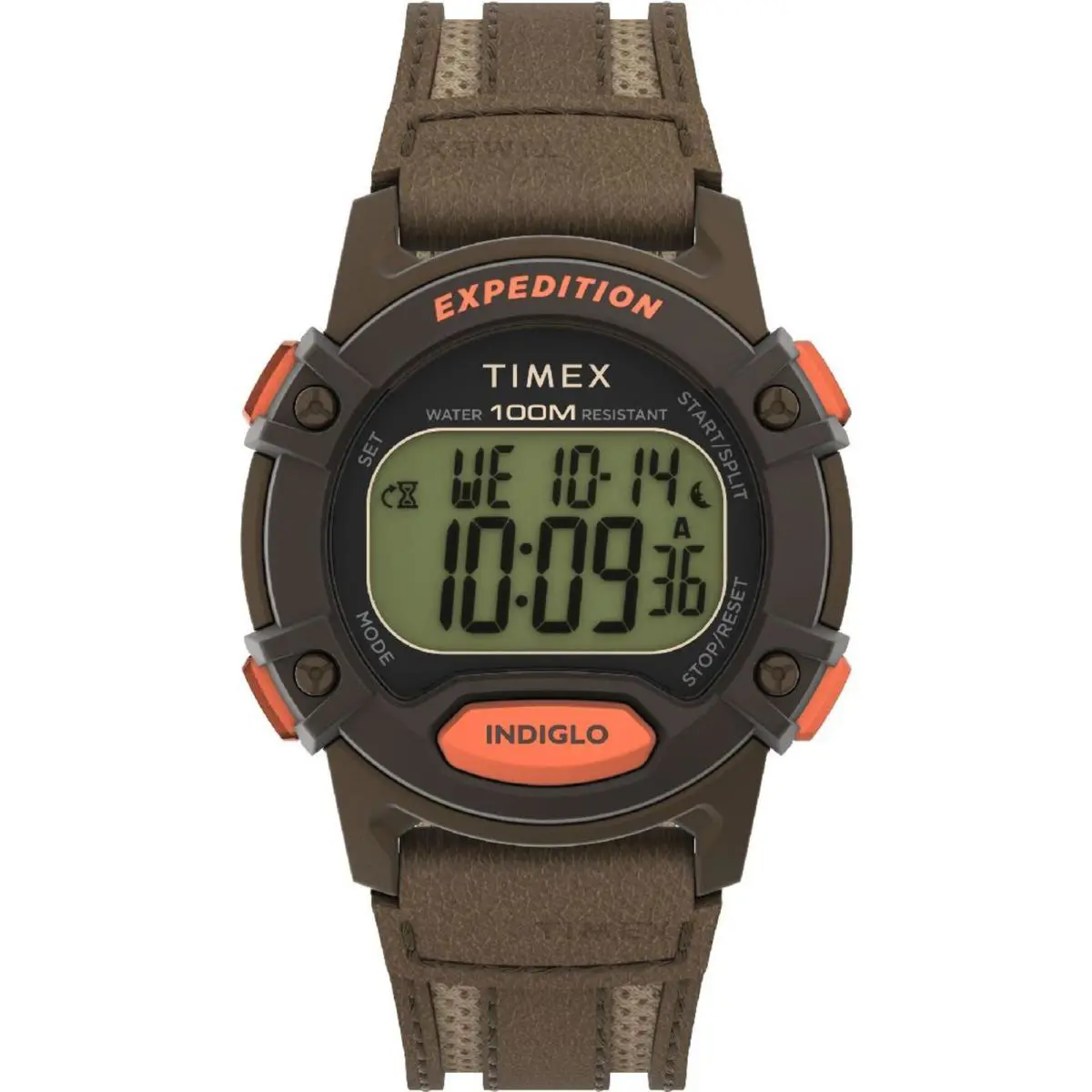 Timex TW4B30400 Men`s Expedition Digital Cat 41mm Brown Fabric Strap Watch
