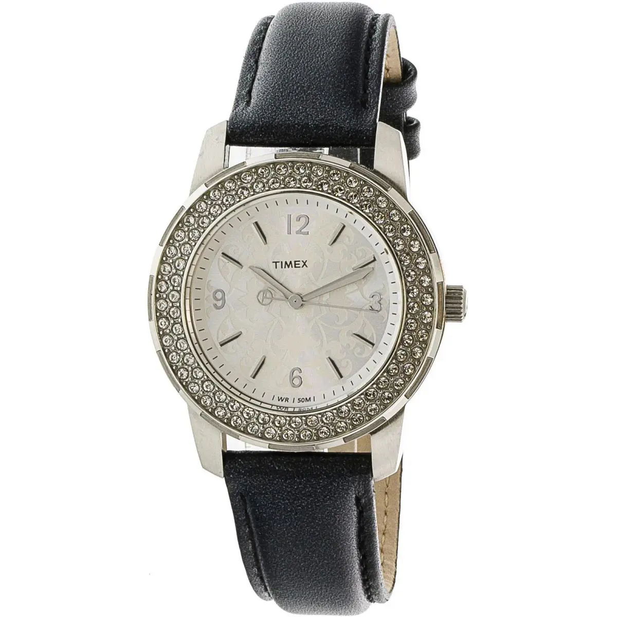 T2P401 Women`s Fashion Style Premium Black Leather Band Quartz Watch by Timex