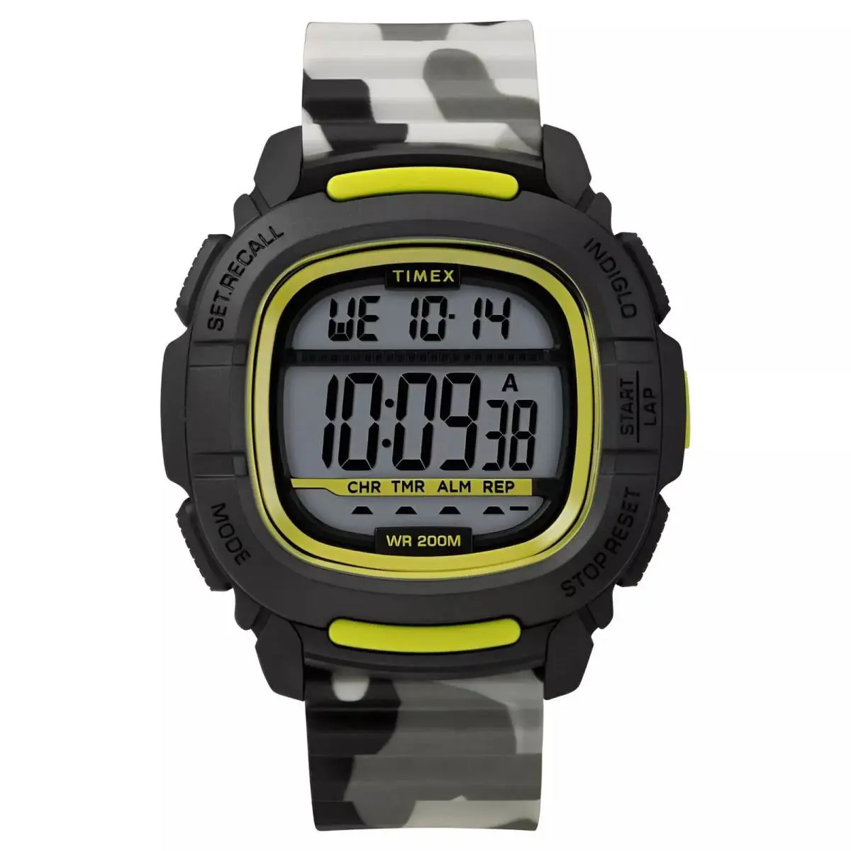 Timex TW5M26600 Men`s Command 47mm Gray Camouflage Black Silicone Strap Watch