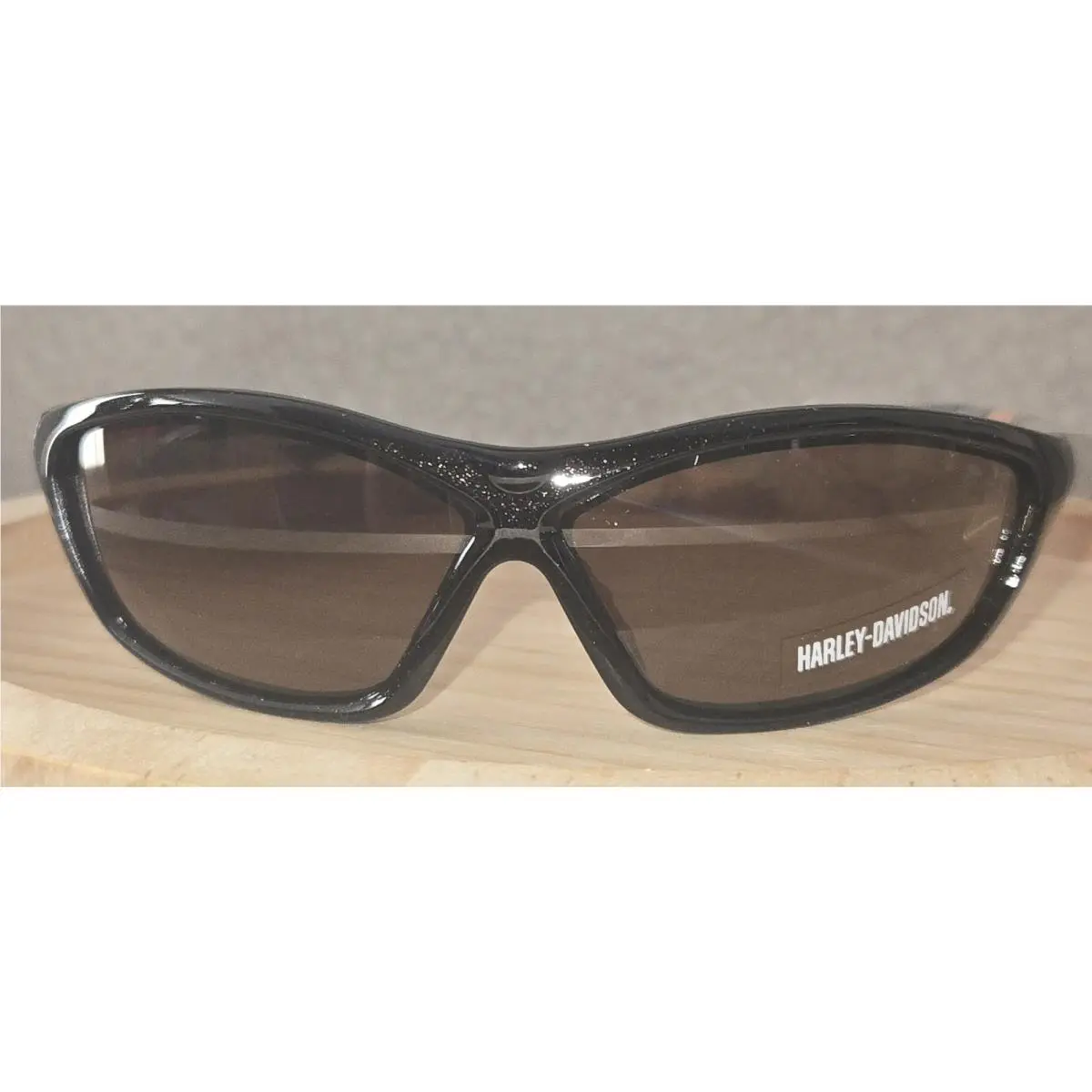 Vintage Harley Davidson Sunglasses Orange Black W/ Glitter Frame W/case