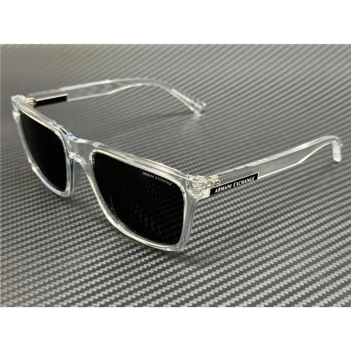 AX4080S 823587 Shiny Crystal Grey Men`s 57 mm Sunglasses by Armani Exchange