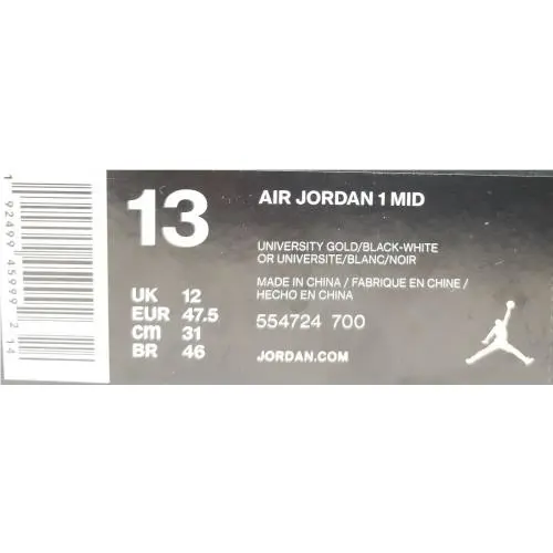 Nike shoes - Nike Air Jordan 1 Retro Mid University Gold - 554724 700 - Gold 9