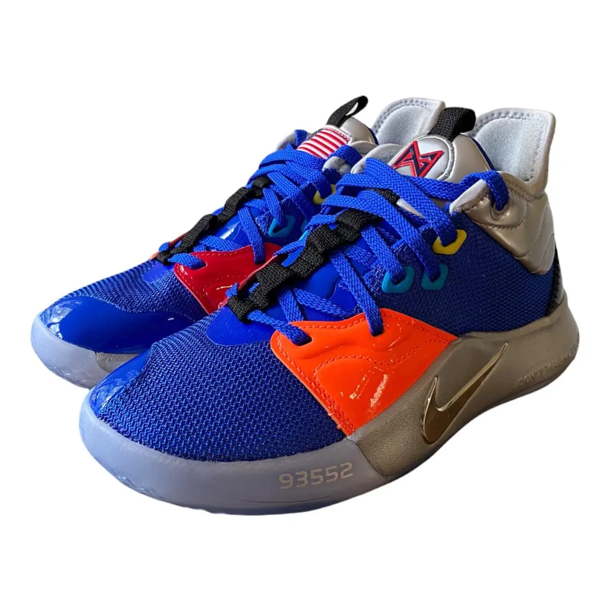 Nasa x Nike PG 3 `apollo 14` Clipper Blue 2019 - Men`s Size 4/ Women`s 5.5 - Blue, Manufacturer: Racer Blue/Metallic Silver