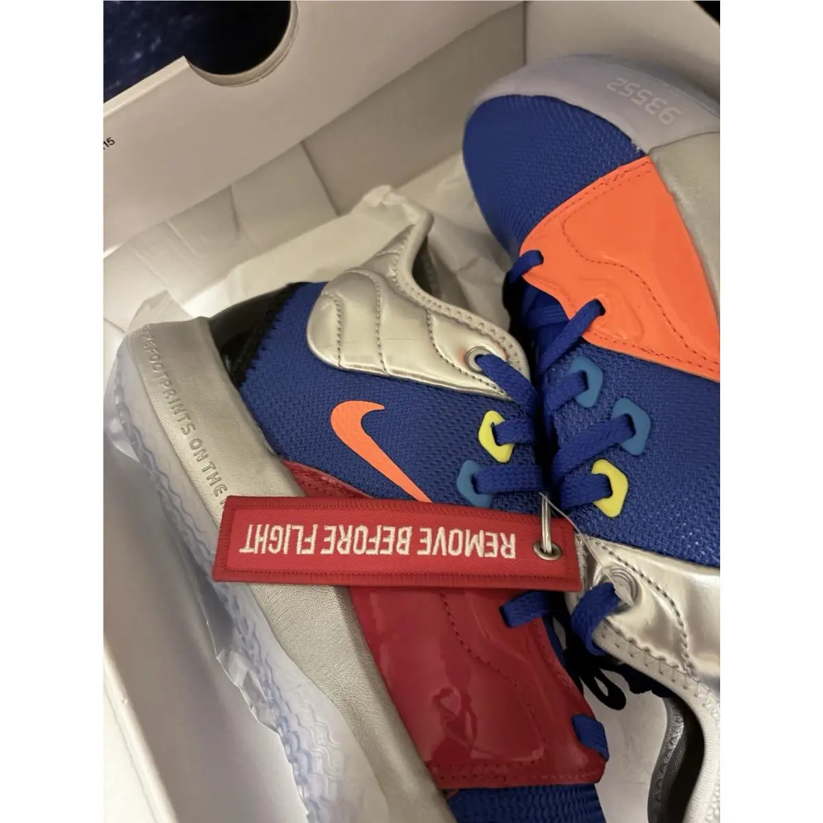 Nasa x Nike PG 3 `apollo 14` Clipper Blue 2019 - Men`s Size 4/ Women`s 5.5 - Blue, Manufacturer: Racer Blue/Metallic Silver