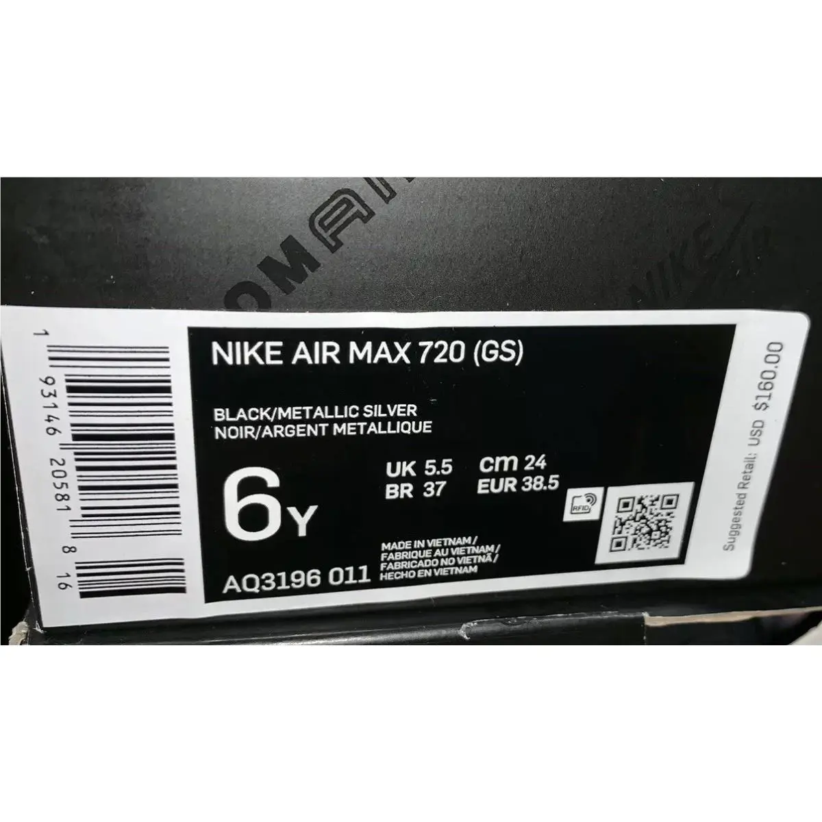 Nike shoes - Nike Air Max 720 GS - AQ3196-011 - Multi-Color 10