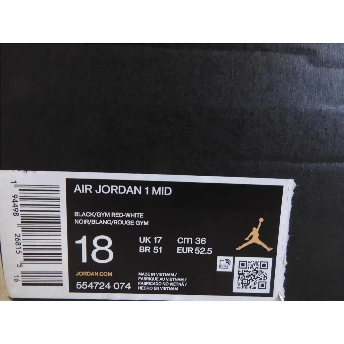 Nike shoes - Air Jordan 1 - Air - 554724-074 - Red (UPC: 0194498268155) 6
