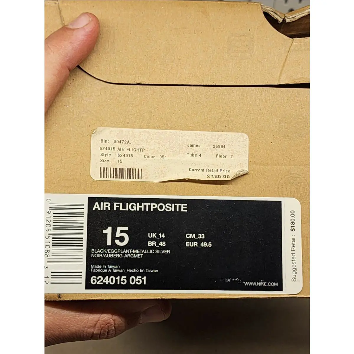 Nike shoes - Nike Air Flightposite - Air Flightposite - 624015-051 - Black/ Eggplant-Metallic Silver (UPC: 091205510883) 7