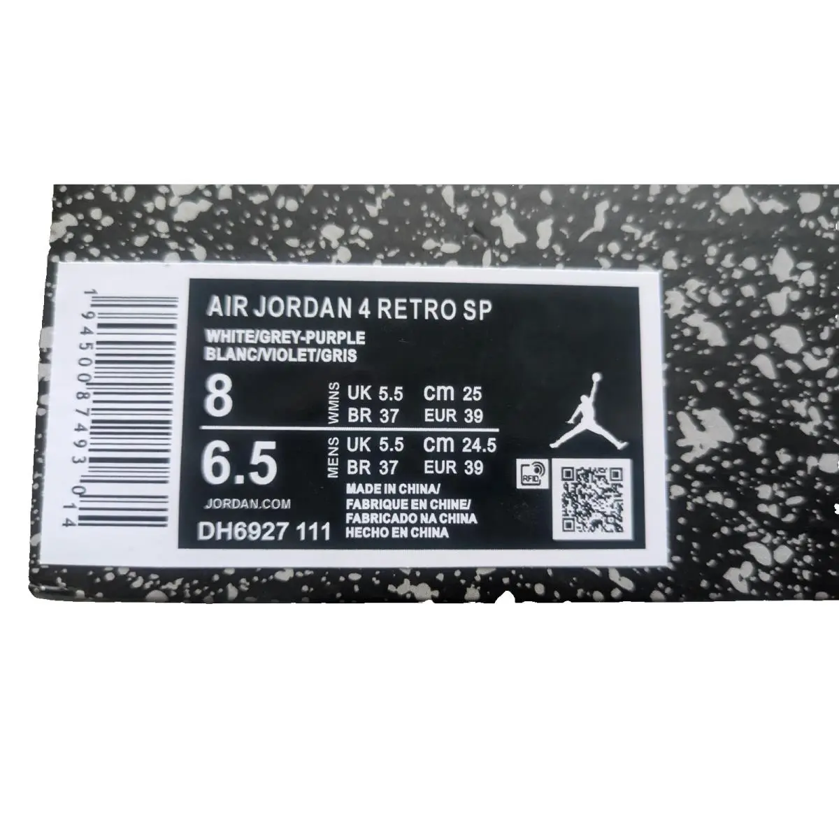 Nike shoes - Air Jordan 4 Retro SP - DH6927-111 - White, Manufacturer: White/Black/Neutral Grey 4