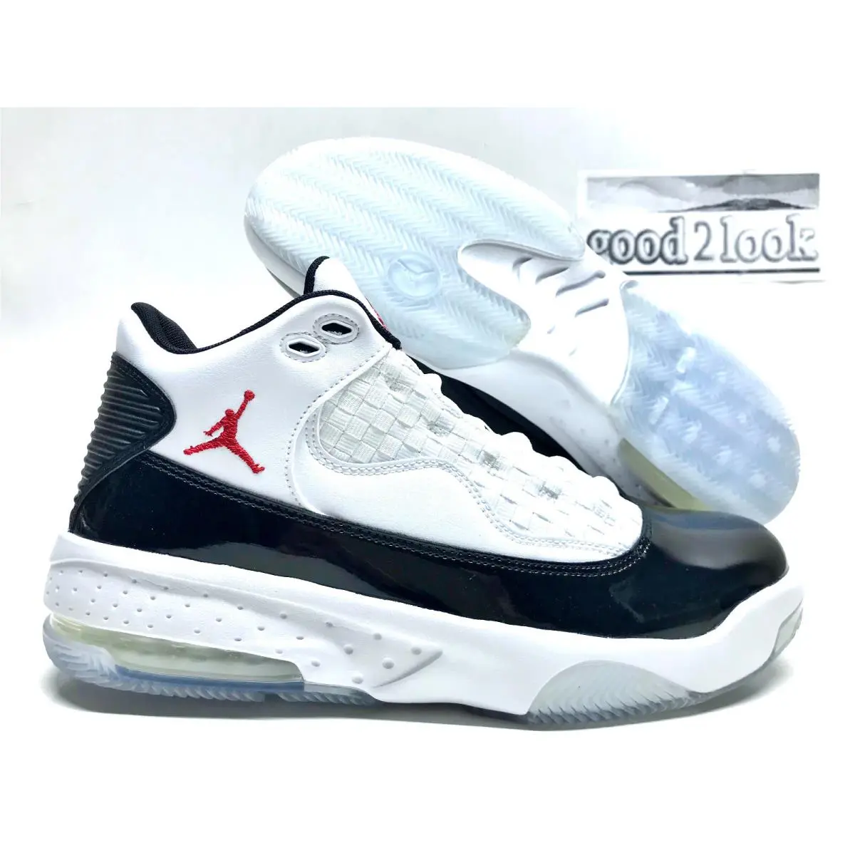 Nike Jordan Max Aura 2 White/gym Red-black Size Men`s 8.5 CK6636-102