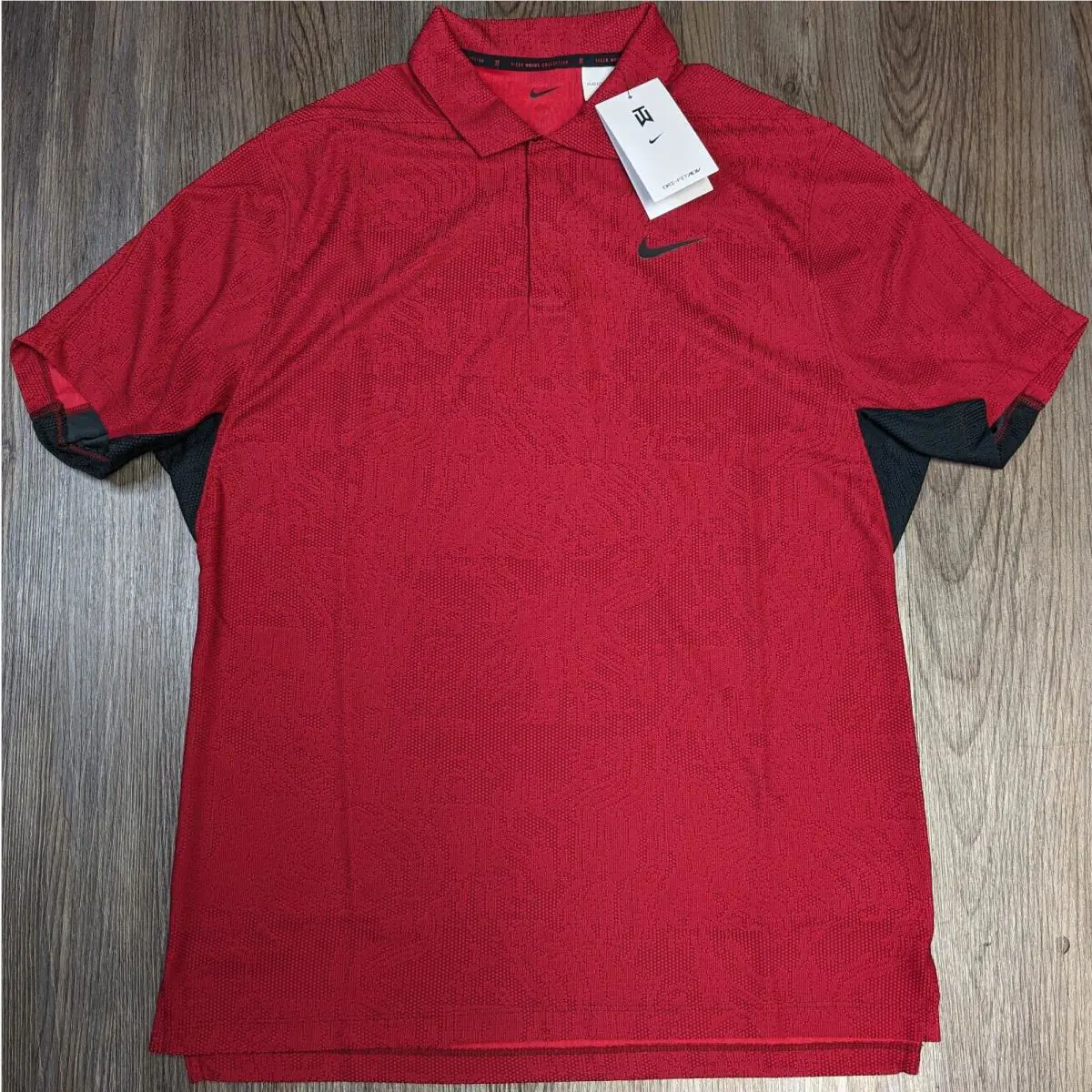 Nike Tiger Woods TW 25th Anniversary Custom Red Jacquard Polo Shirt DH0711-687