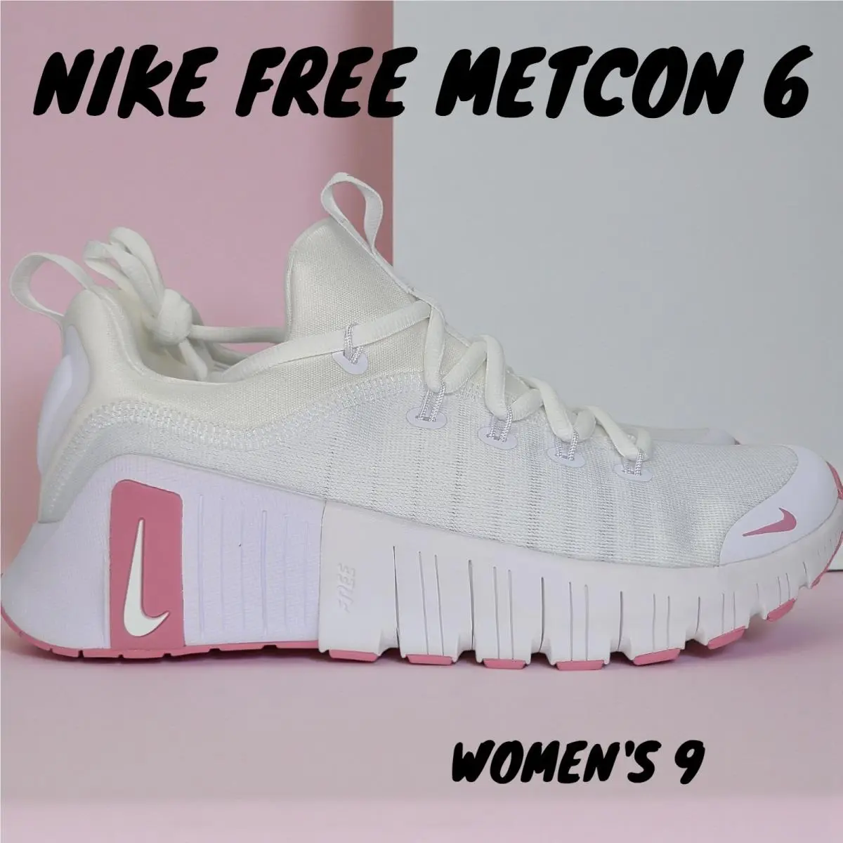 Nike Free Metcon 6 Elemental Pink White Gym Shoe FJ7126-106 Women`s SZ 9