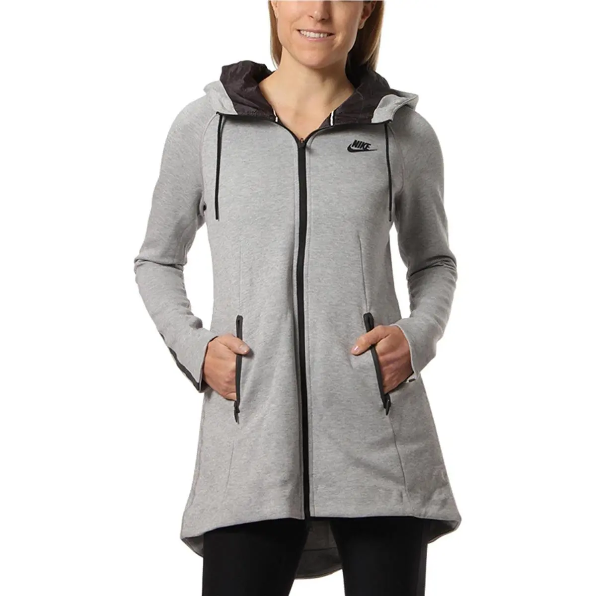 Nike Women`s Aeroloft Tech Fleece Parka 615165-021 Grey/black Sz XS