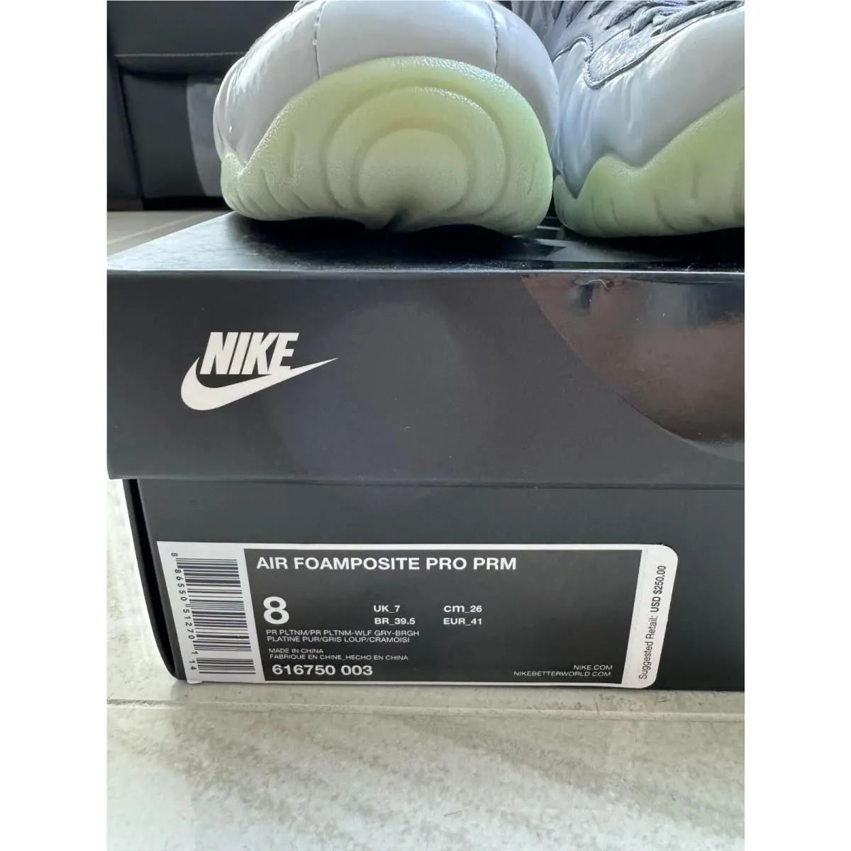Nike shoes - Nike Air Foamposite - Air Foamposite - 616750-003 - PURE PLATINUM/PURE PLATINUM-WOLF GREY-BRIGHT CRIMSON 5