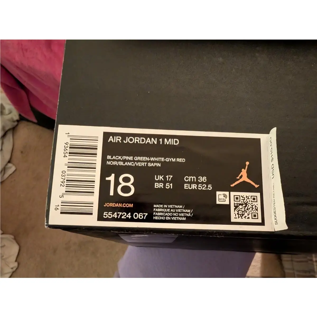 Nike shoes - Air Jordan 1 - Air - 554724-067 - Green (UPC: 0193654037925) 20