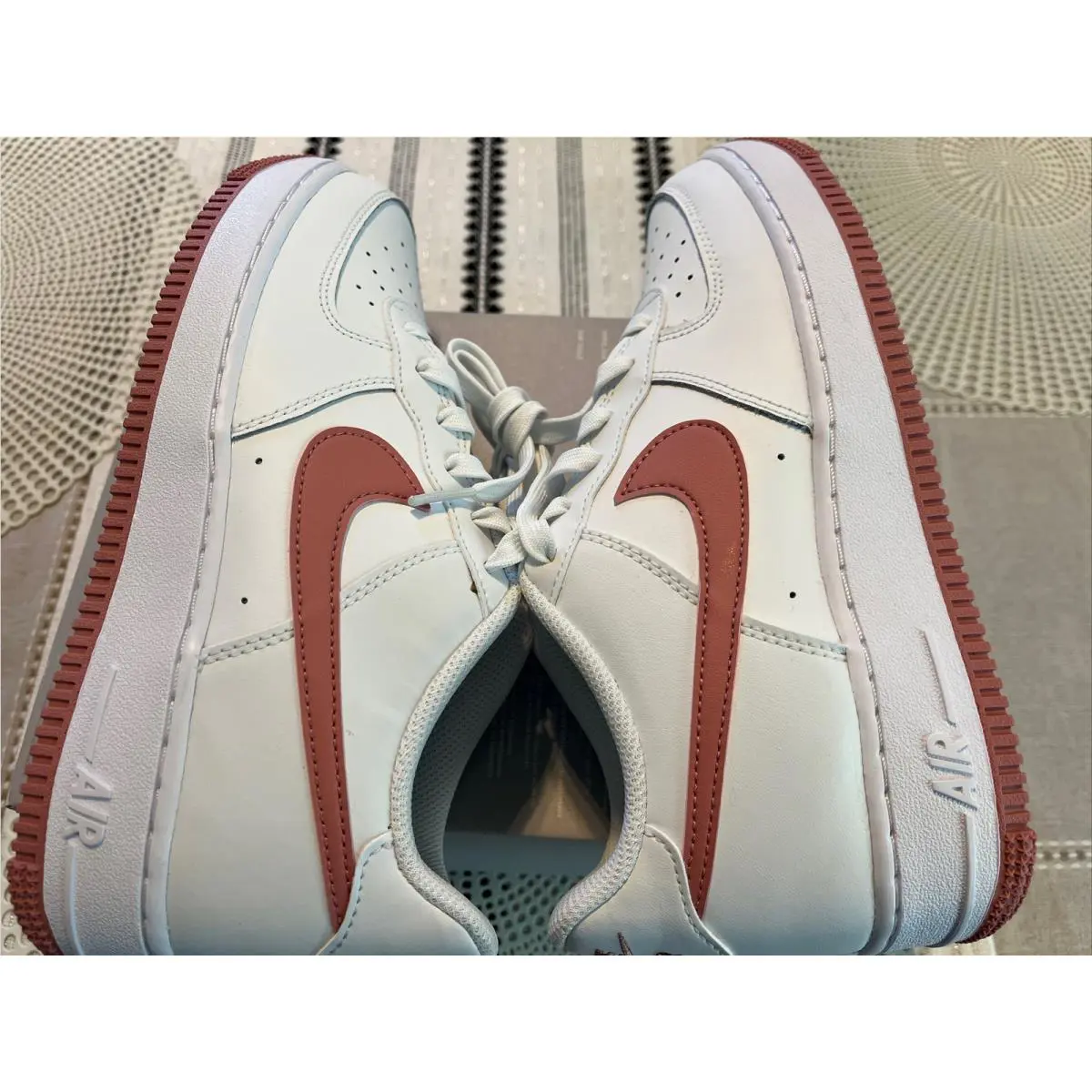 Nike shoes - Nike Air Force 1 GS - Summit White Red Stardust 9