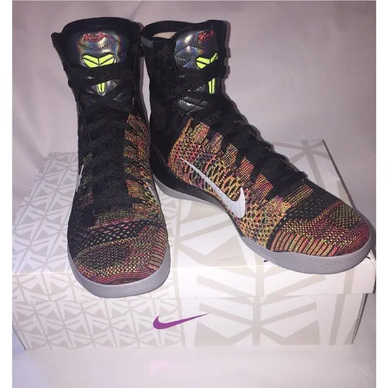 Nike shoes - Nike Kobe 9 Elite - Kobe Elite - 630847001 - Black/ Metallic Silver / Volt Bright Crimson 8