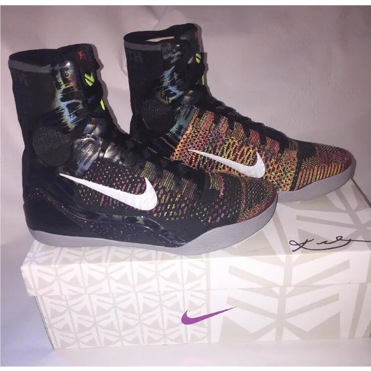 Nike shoes - Nike Kobe 9 Elite - Kobe Elite - 630847001 - Black/ Metallic Silver / Volt Bright Crimson 9