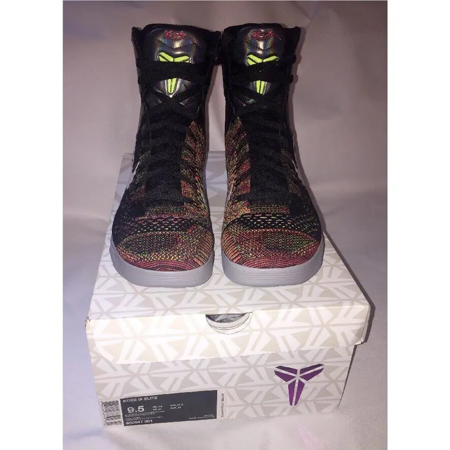 Nike shoes - Nike Kobe 9 Elite - Kobe Elite - 630847001 - Black/ Metallic Silver / Volt Bright Crimson 11